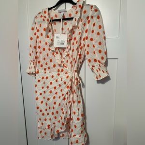 Plus-Size Wrap Polka Dot Dress